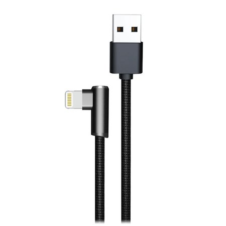 AMPD 90 Degree Gamer USB A to Apple Lightning Cable Black AA-USB-GAMER-LIGHTNING-BLK